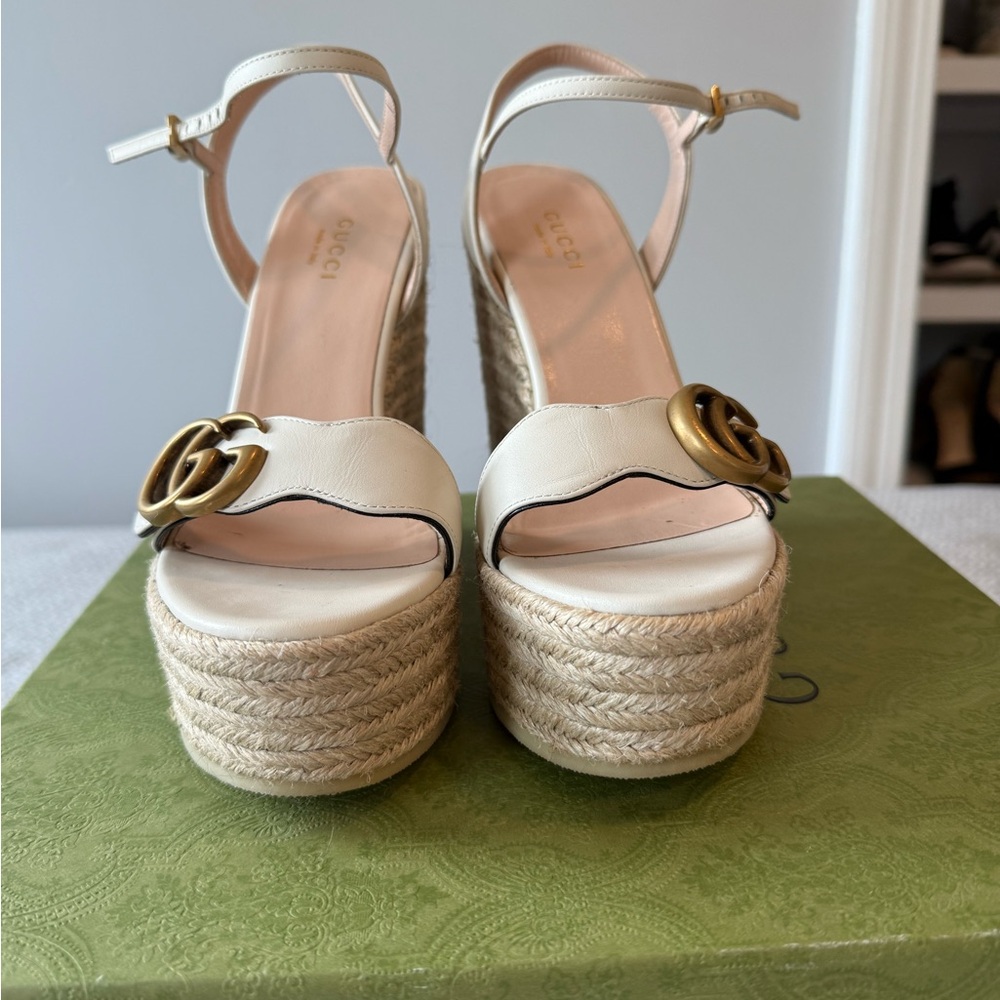Gucci Women's Leather Espadrilles Sandals - Picture 9 of 10